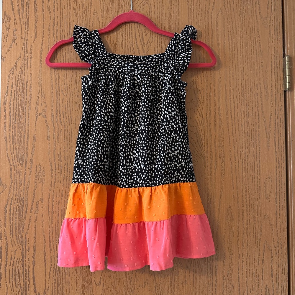 Oddy Polka Dot ColorBlock Ruffle Tiered mini tank- Small- NWT